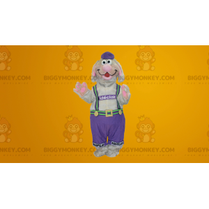 BIGGYMONKEY™ Μασκότ Κοστούμι Γκρι και Ροζ Σκύλος σε Φόρμες -