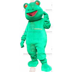 Riesiger lustiger grüner Frosch BIGGYMONKEY™ Maskottchen-Kostüm