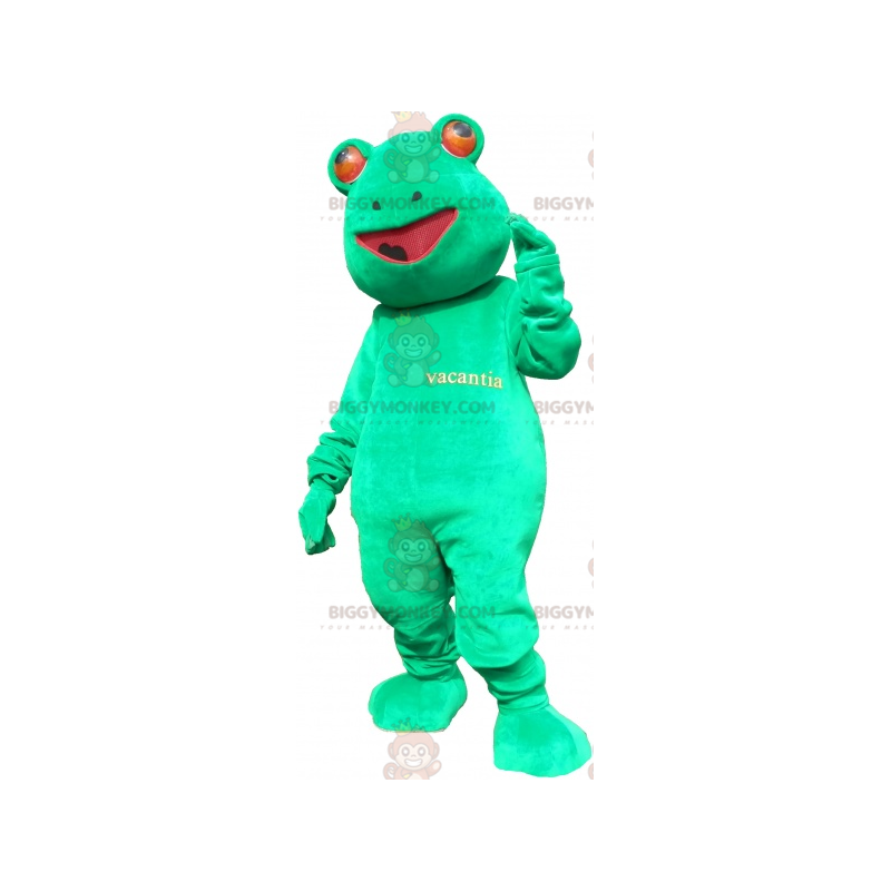 Costume mascotte gigante divertente rana verde BIGGYMONKEY™ -