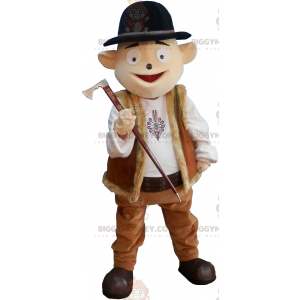 BIGGYMONKEY™ Maskotkostume Bjergmandsoutfit med bowlerhat -