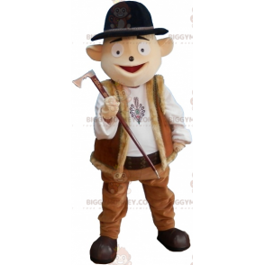 BIGGYMONKEY™ Mascot Costume Mountain Man Outfit With Bowler Hat