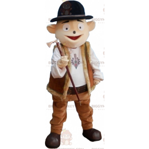 BIGGYMONKEY™ Mascot Costume Mountain Man Outfit med bowlerhatt