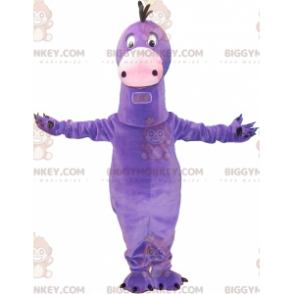 Zabawny kostium maskotki gigantycznego fioletowego dinozaura