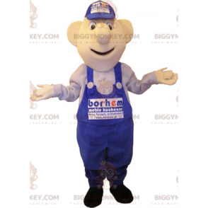 BIGGYMONKEY™ Costume da mascotte di pupazzo di neve in tuta blu