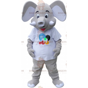 Costume de mascotte BIGGYMONKEY™ de gros élépant gris -