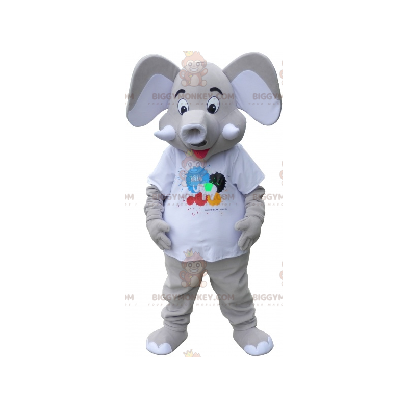 Costume de mascotte BIGGYMONKEY™ de gros élépant gris -