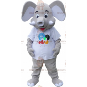 Costume de mascotte BIGGYMONKEY™ de gros élépant gris -