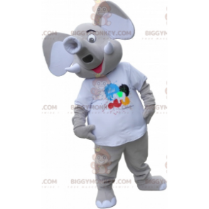 Costume de mascotte BIGGYMONKEY™ de gros élépant gris -