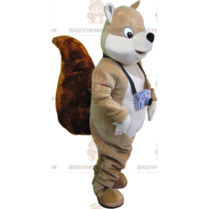 BIGGYMONKEY™ mascotte kostuum bruine eekhoorn met dikke staart