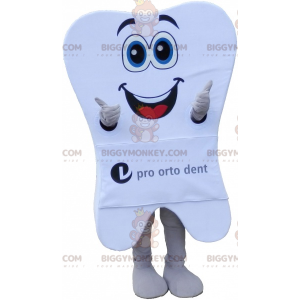 Costume de mascotte BIGGYMONKEY™ de dent blanche géante avec un