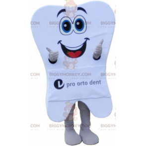 Costume de mascotte BIGGYMONKEY™ de dent blanche géante avec un