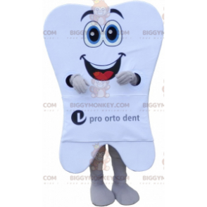 Giant White Tooth BIGGYMONKEY™ Mascot Costume With Big Smile -