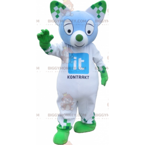 Colorful Cat With Pointy Ears BIGGYMONKEY™ Mascot Costume –