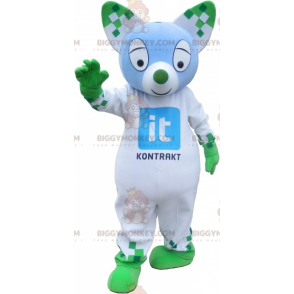 Costume de mascotte BIGGYMONKEY™ de chat coloré aux oreilles