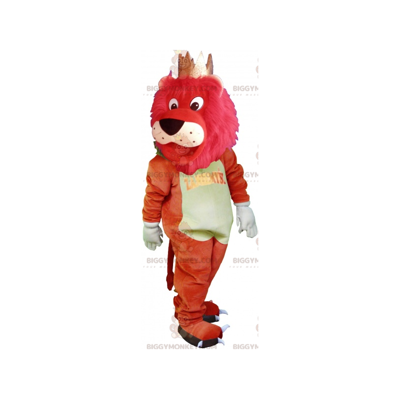 BIGGYMONKEY™ Big Colorful Lion Mascot Costume with Crown –