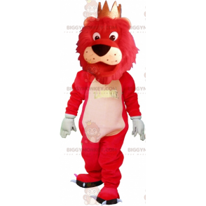 BIGGYMONKEY™ Big Colorful Lion Mascot Costume with Crown –