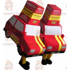 2 BIGGYMONKEY™ mascotte dell'auto rossa e gialla -