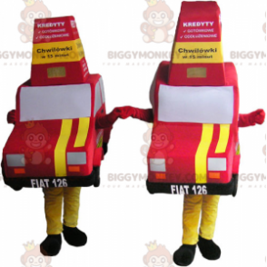 mascotes de carros vermelhos e amarelos BIGGYMONKEY™s –