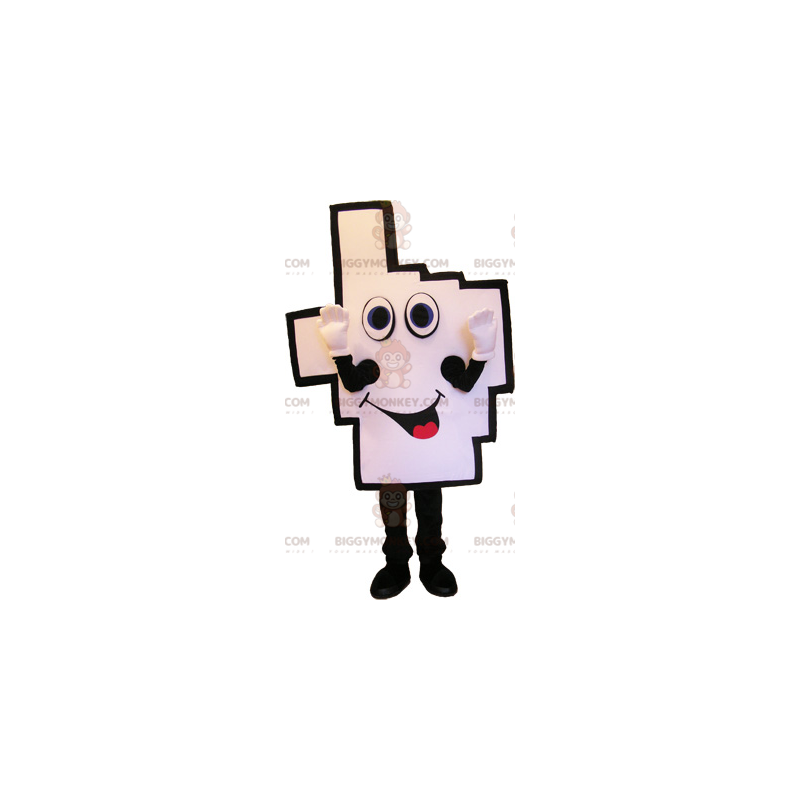 Costume da mascotte BIGGYMONKEY™ con grafica quadrata e dito