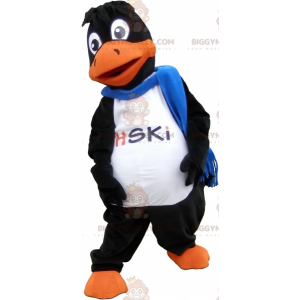 Traje de mascote de pato gigante preto e laranja BIGGYMONKEY™