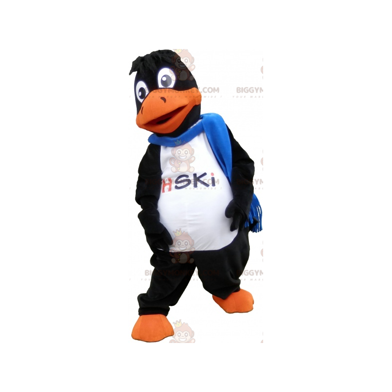 Costume de mascotte BIGGYMONKEY™ de canard géant noir et orange