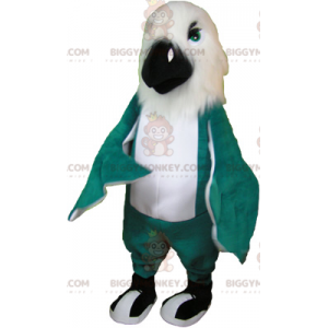 BIGGYMONKEY™ White and Green Giant Bird Parrot Mascot Costume -