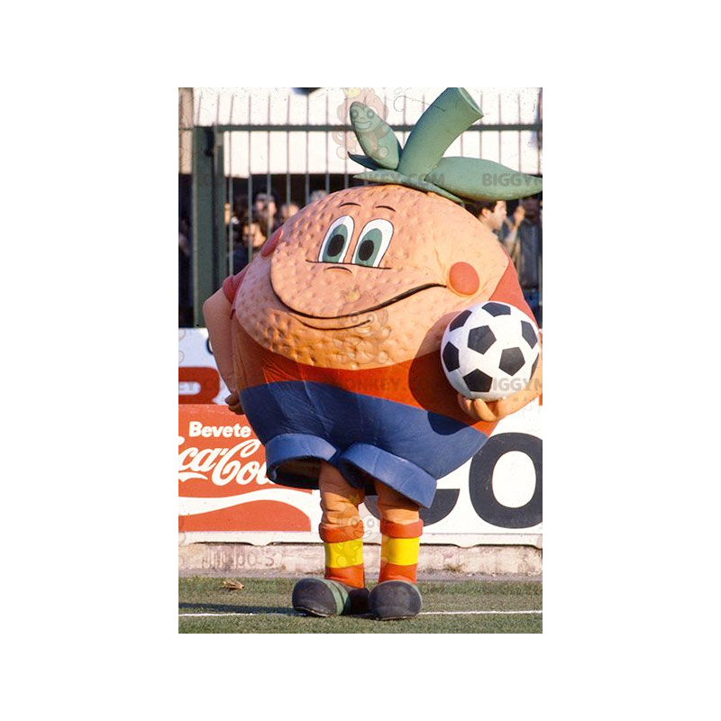 Riesiges orangefarbenes BIGGYMONKEY™ Maskottchen-Kostüm -