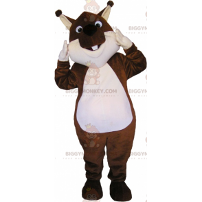 Costume de mascotte BIGGYMONKEY™ d'écureuil marron et blanc -