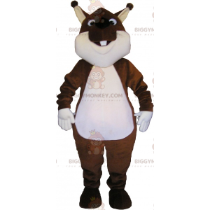 Traje de mascote de esquilo marrom e branco BIGGYMONKEY™ –