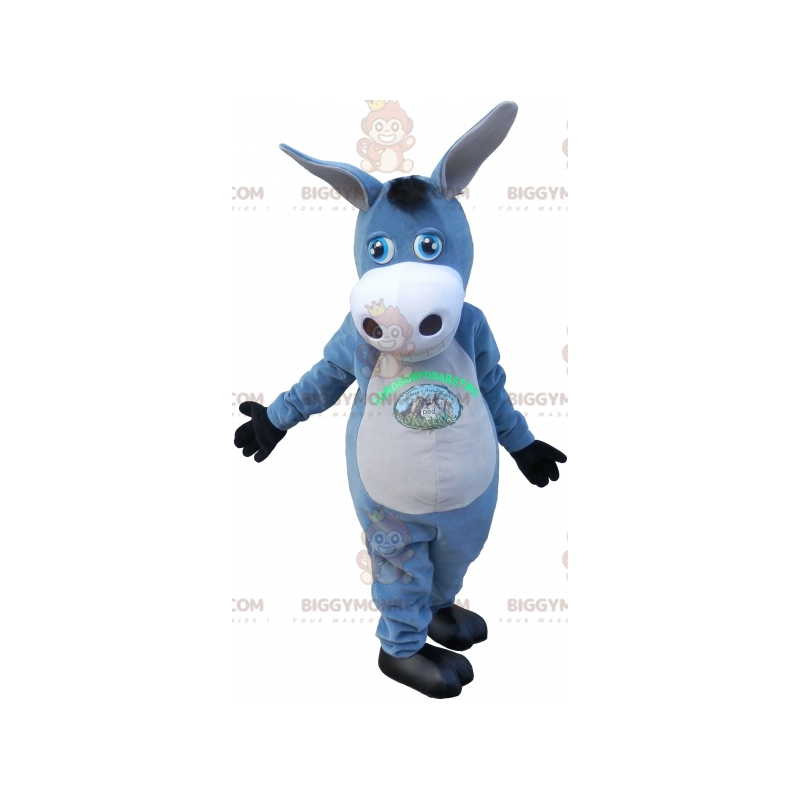 Costume de mascotte BIGGYMONKEY™ d'âne gris et blanc. Costume