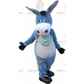 Traje de mascote de burro cinza e branco BIGGYMONKEY™. Traje de