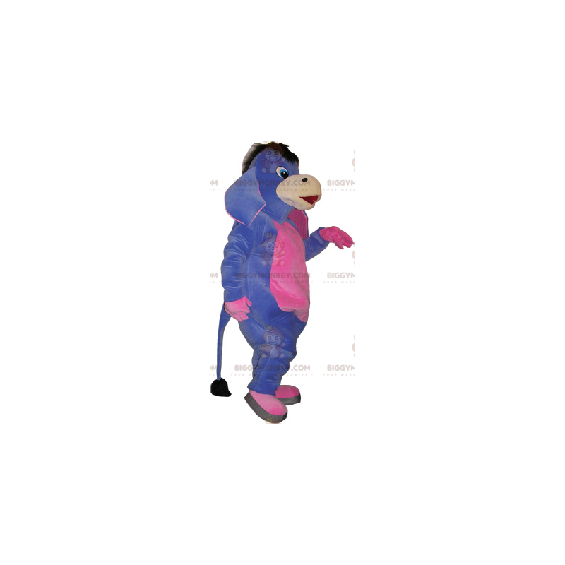 Costume de mascotte BIGGYMONKEY™ d'âne violet et rose. Costume