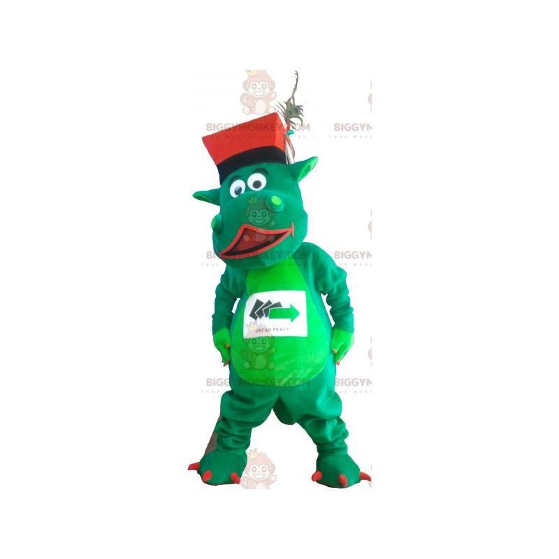 Costume de mascotte BIGGYMONKEY™ de dinosaure vert avec un