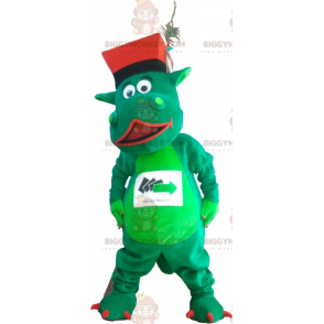 Costume de mascotte BIGGYMONKEY™ de dinosaure vert avec un