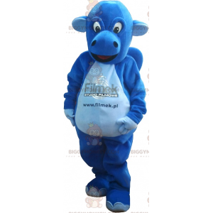 Costume da mascotte BIGGYMONKEY™ da dinosauro blu. costume da