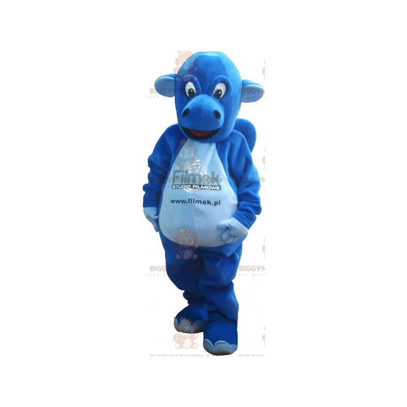 Blauer Dinosaurier BIGGYMONKEY™ Maskottchen Kostüm.