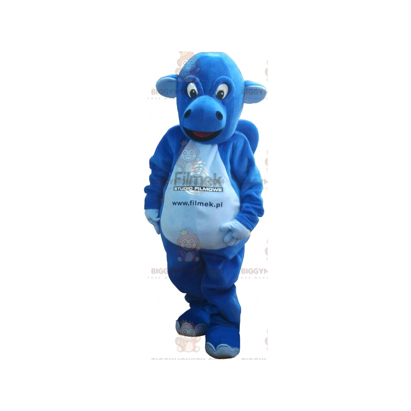 Costume da mascotte BIGGYMONKEY™ da dinosauro blu. costume da