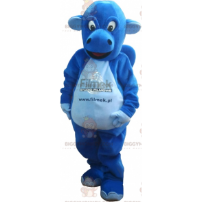 Fato de mascote de dinossauro azul BIGGYMONKEY™. fantasia de