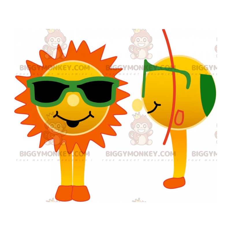 Costume de mascotte BIGGYMONKEY™ de soleil avec des lunettes