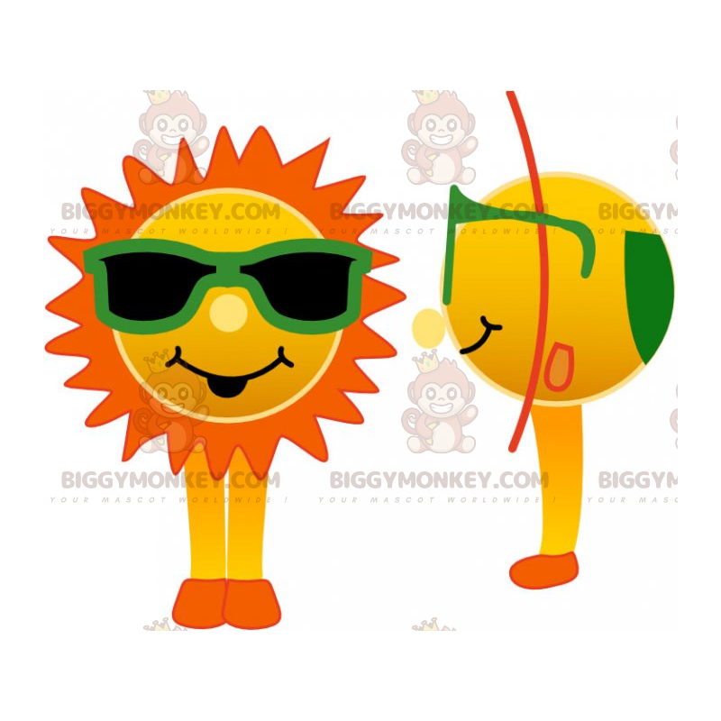 Sun BIGGYMONKEY™ Mascot Costume With Green Glasses -