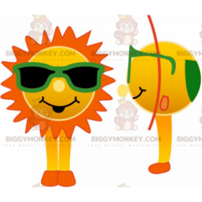 Costume da mascotte Sun BIGGYMONKEY™ con occhiali verdi -