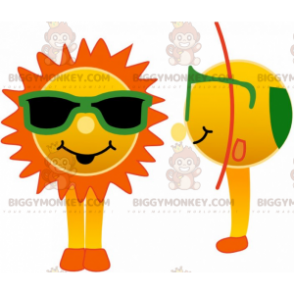 Kostým maskota Sun BIGGYMONKEY™ se zelenými brýlemi –