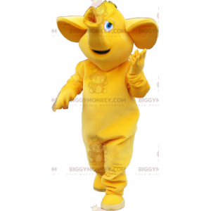 Costume de mascotte BIGGYMONKEY™ de gros éléphant tout jaune -