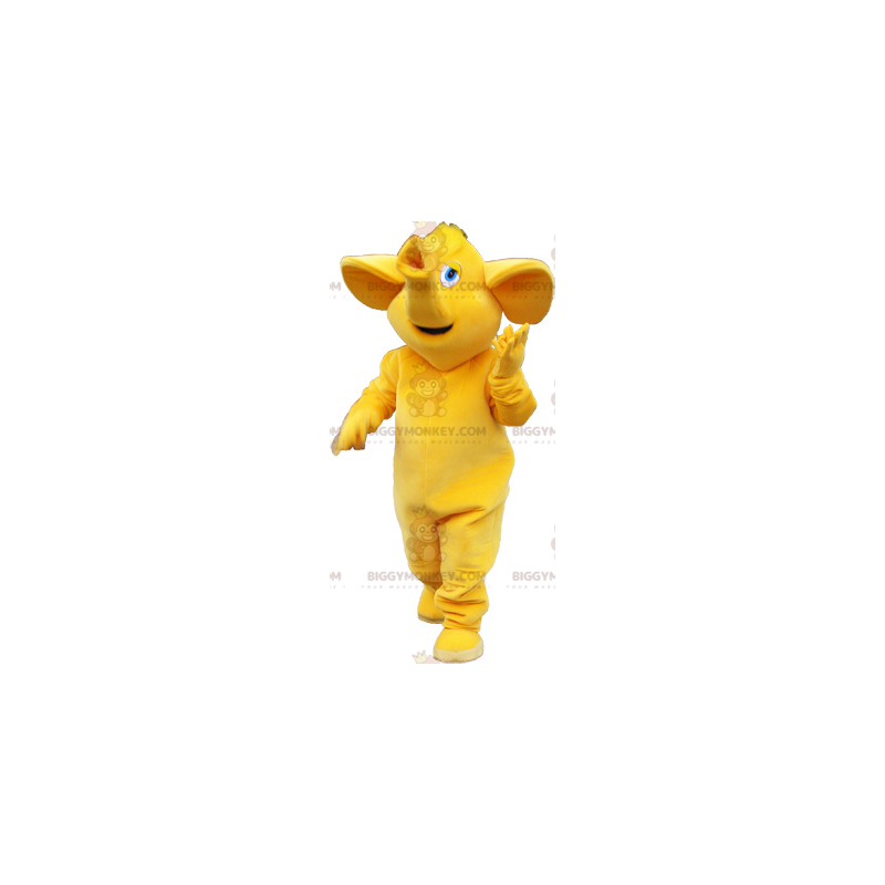 Big All Yellow Elephant BIGGYMONKEY™ Mascot Costume -