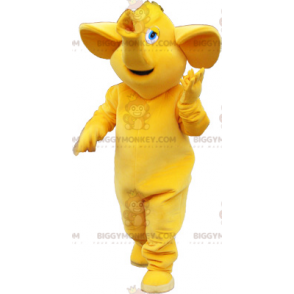 Big All Yellow Elephant BIGGYMONKEY™ maskotkostume -