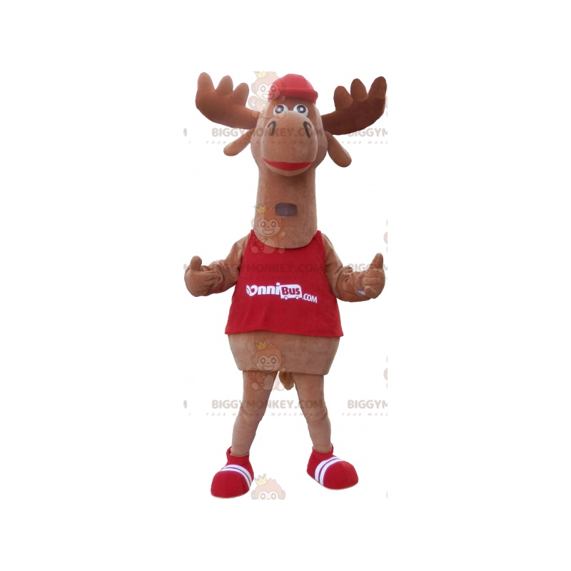 Brown Caribou Moose BIGGYMONKEY™ Mascot Costume. Reindeer