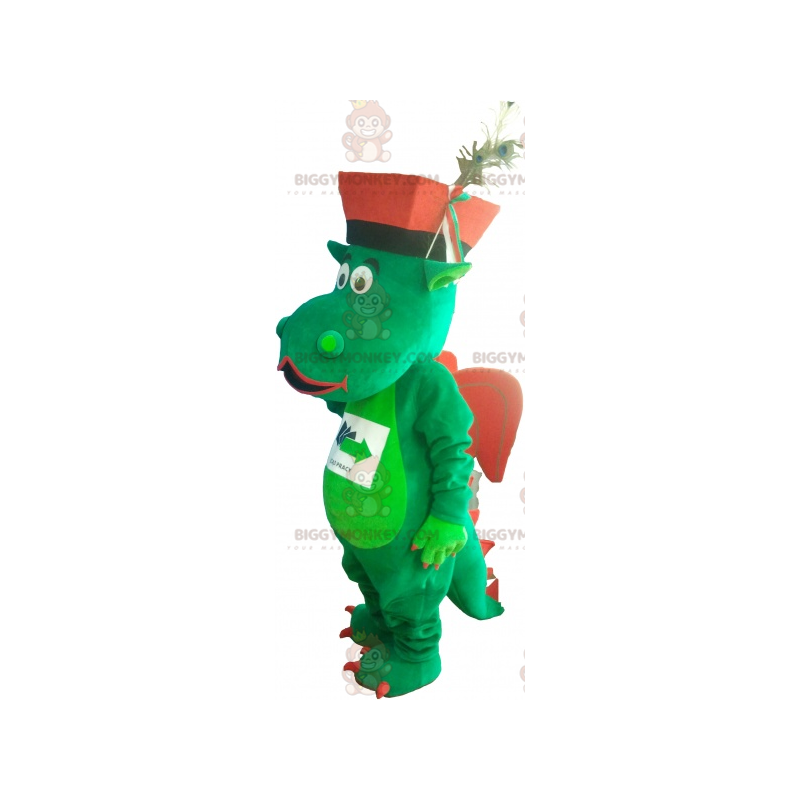 Disfraz de mascota dragón verde y rojo BIGGYMONKEY™ con