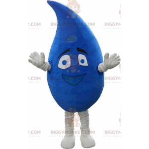 Smilende kæmpe blå vanddråbe BIGGYMONKEY™ maskotkostume -