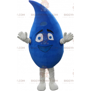 Smiling Giant Blue Water Drop BIGGYMONKEY™ Mascot Costume -