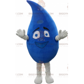 Leende jätteblå vattendroppe BIGGYMONKEY™ maskotdräkt -